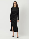 Lia Rhinestone Maxi Dress (Black)