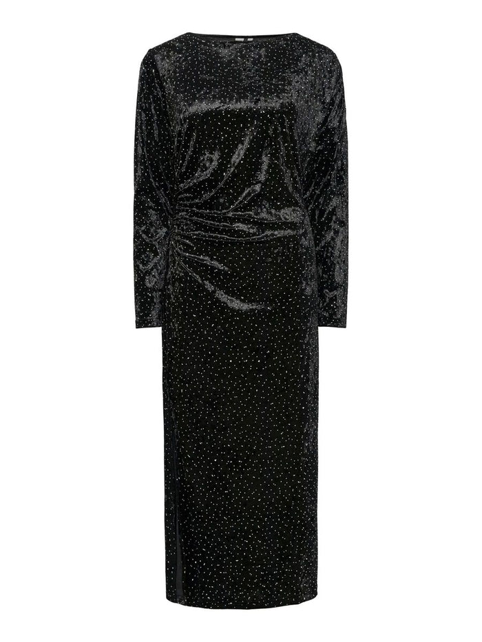 Lia Rhinestone Maxi Dress (Black)