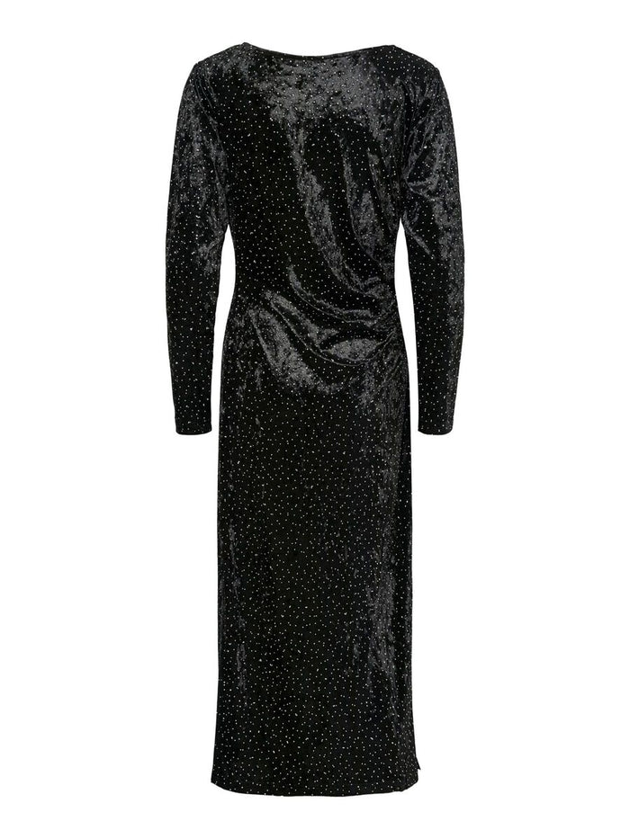Lia Rhinestone Maxi Dress (Black)