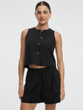 Linen-Blend Vest