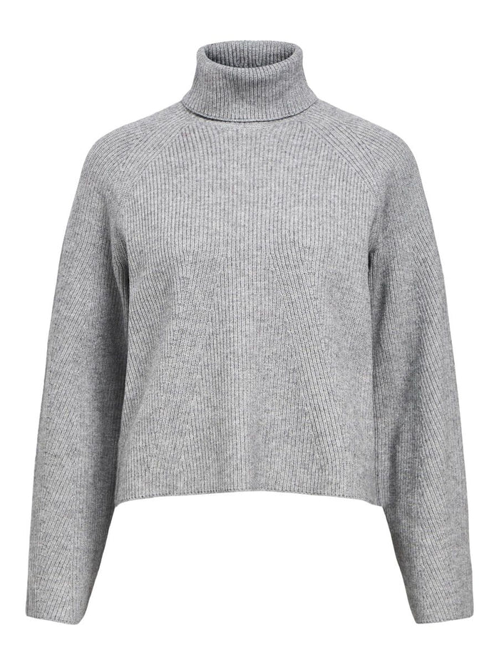 Linn Rollneck Knit Jumper (Medium Grey Melange)
