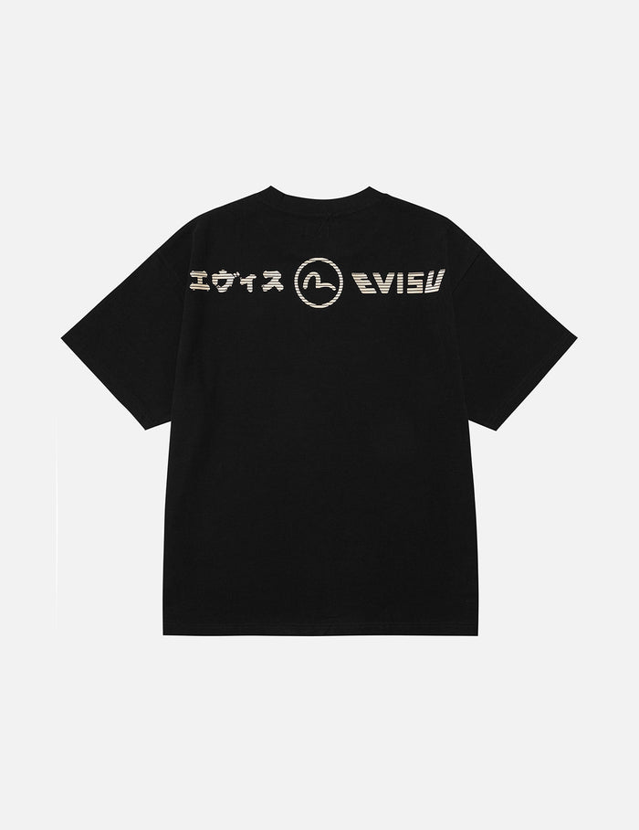 Lion Dance and Mountain Embroidery Relax Fit T-Shirt
