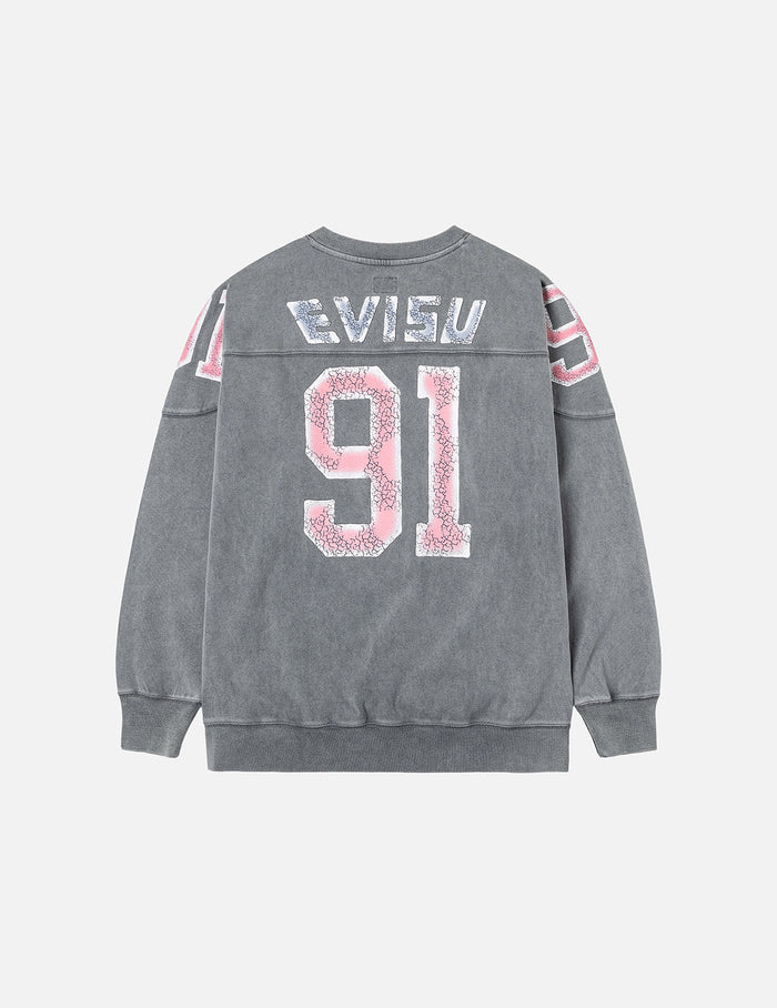 Logo and "91" Print Regular Fit Long-Sleeve T-shirt