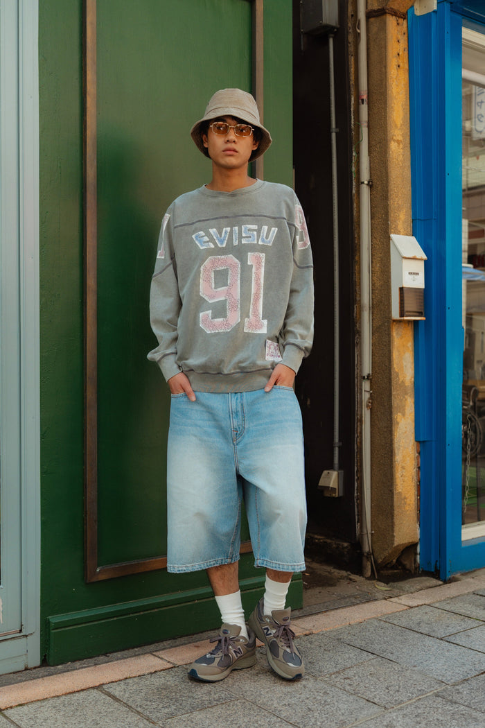 Logo and "91" Print Regular Fit Long-Sleeve T-shirt