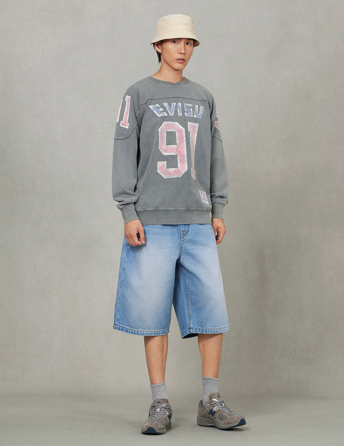 Logo and "91" Print Regular Fit Long-Sleeve T-shirt