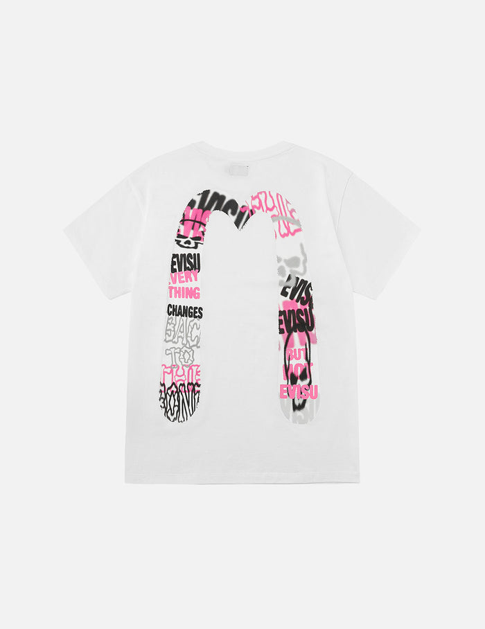 Logo and Graffiti Daicock Print Boyfriend T-Shirt