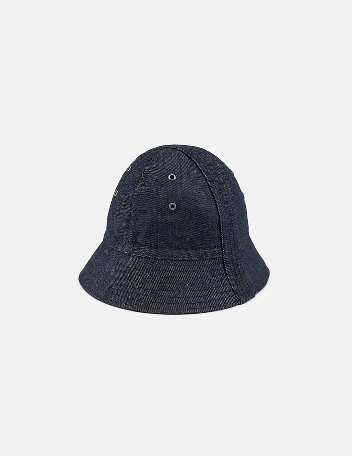 Logo and Seagull Embroidery Denim Bucket Hat