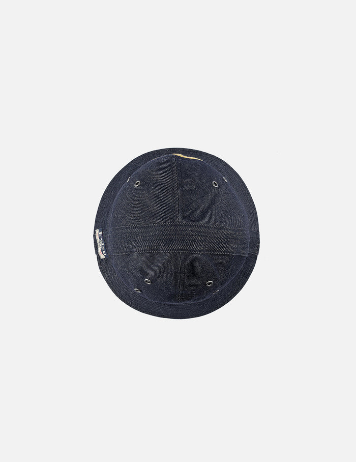 Logo and Seagull Embroidery Denim Bucket Hat