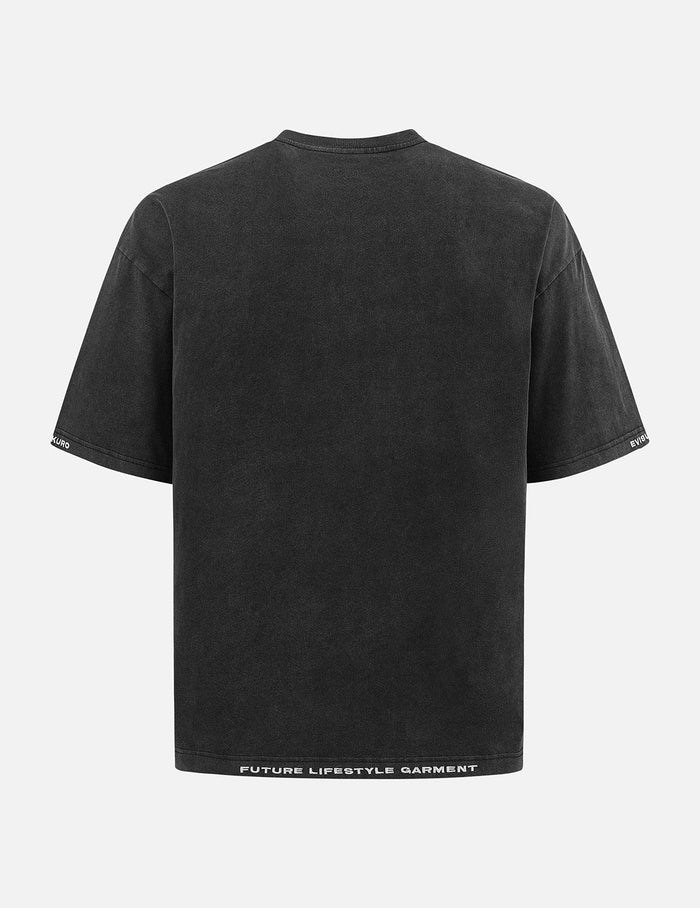Logo and Seagull Embroidery Oversized T-shirt