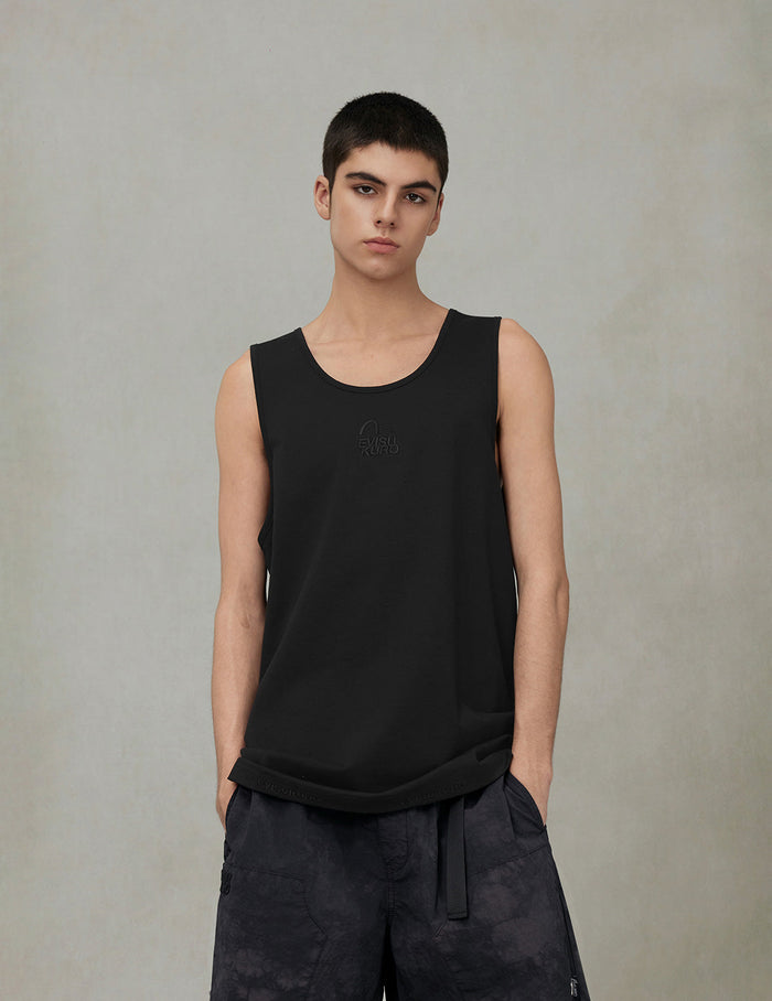 Logo and Seagull Embroidery Relax Fit Tank Top