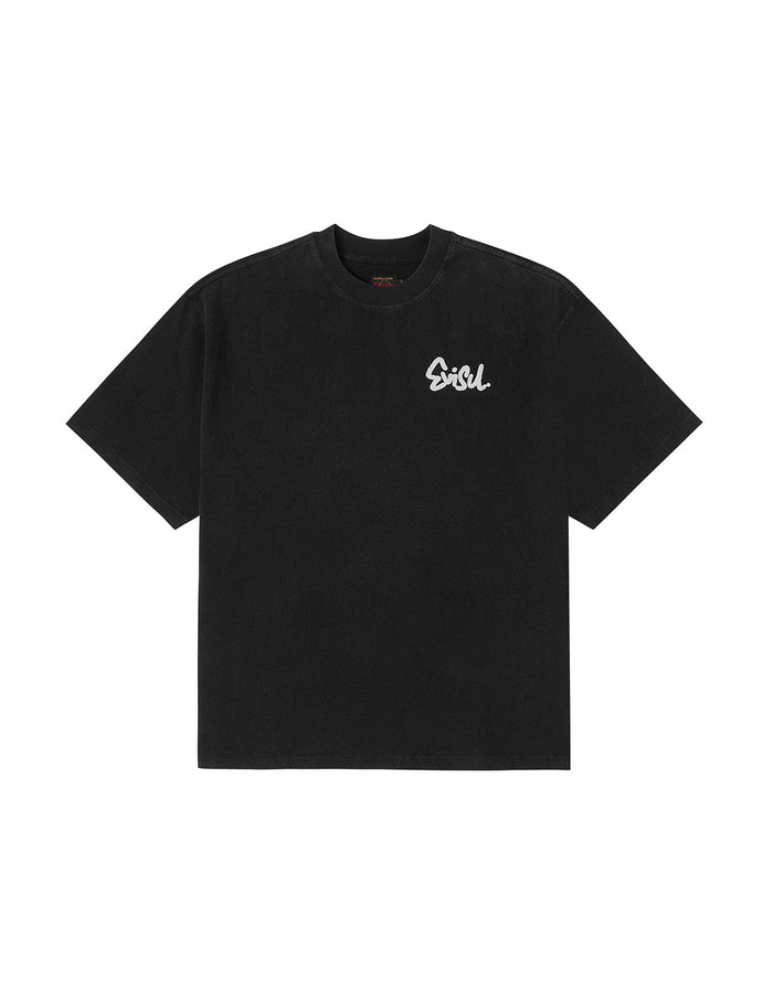 Logo and Skull Seagull Print Oversized T-shirt