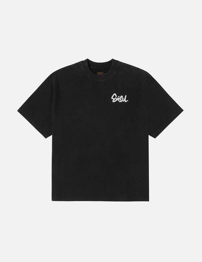 Logo and Skull Seagull Print Oversized T-shirt