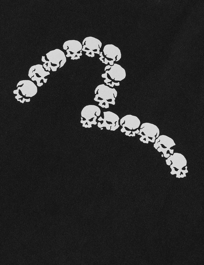 Logo and Skull Seagull Print Oversized T-shirt