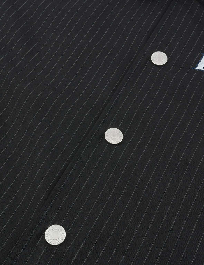 Logo and Slogan Embroidery Regular Fit Striped Suit Ccoach Jacket