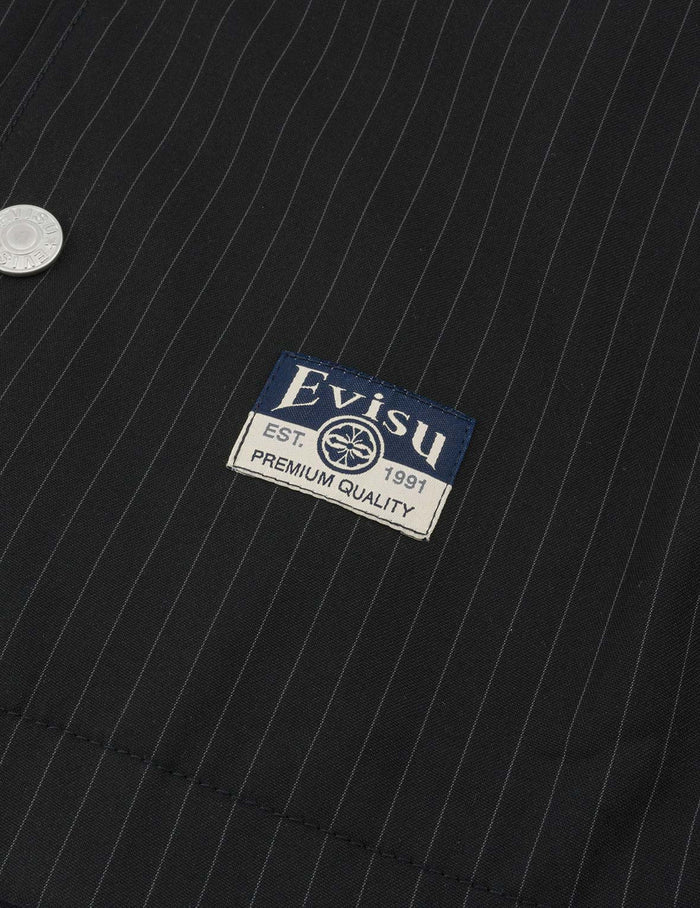 Logo and Slogan Embroidery Regular Fit Striped Suit Ccoach Jacket