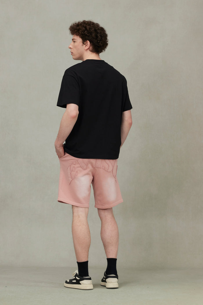 Logo Appliqué Embroidery Heavy Washed Fashion Fit Sweatshorts