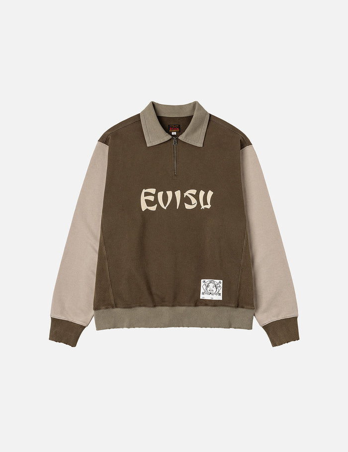 Logo Appliqué Regular Fit Half-Zip Color-Blocking Sweatshirt
