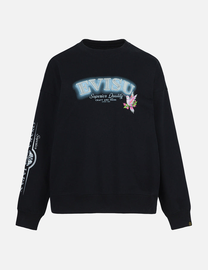 Logo Embroidery and Hummingbird Print Regular Fit T-shirt