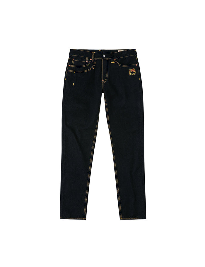 Logo Embroidery and Seagull Print Taper Fit Jeans #2017