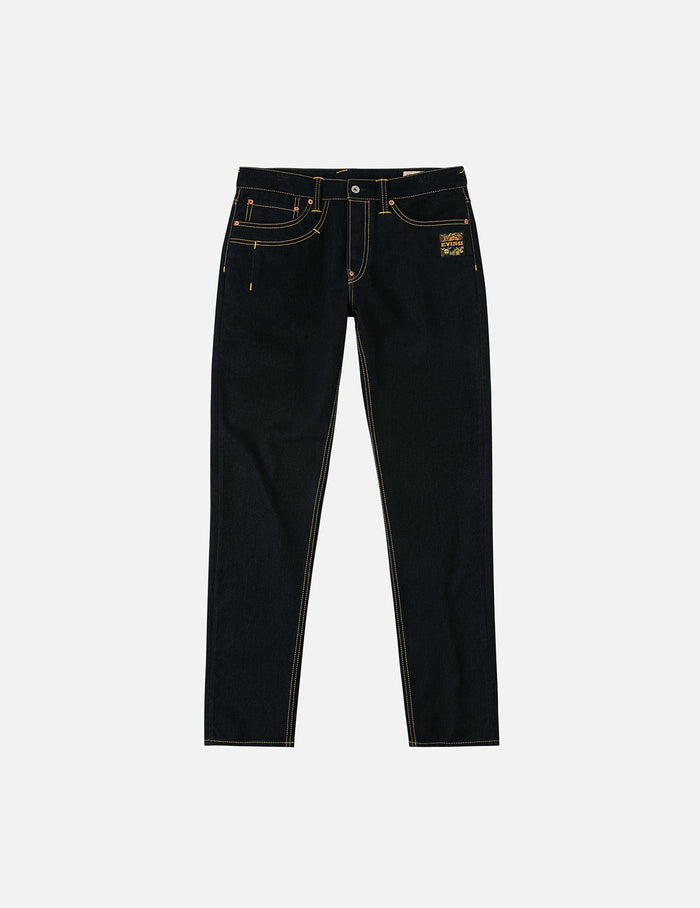 Logo Embroidery and Seagull Print Taper Fit Jeans #2017