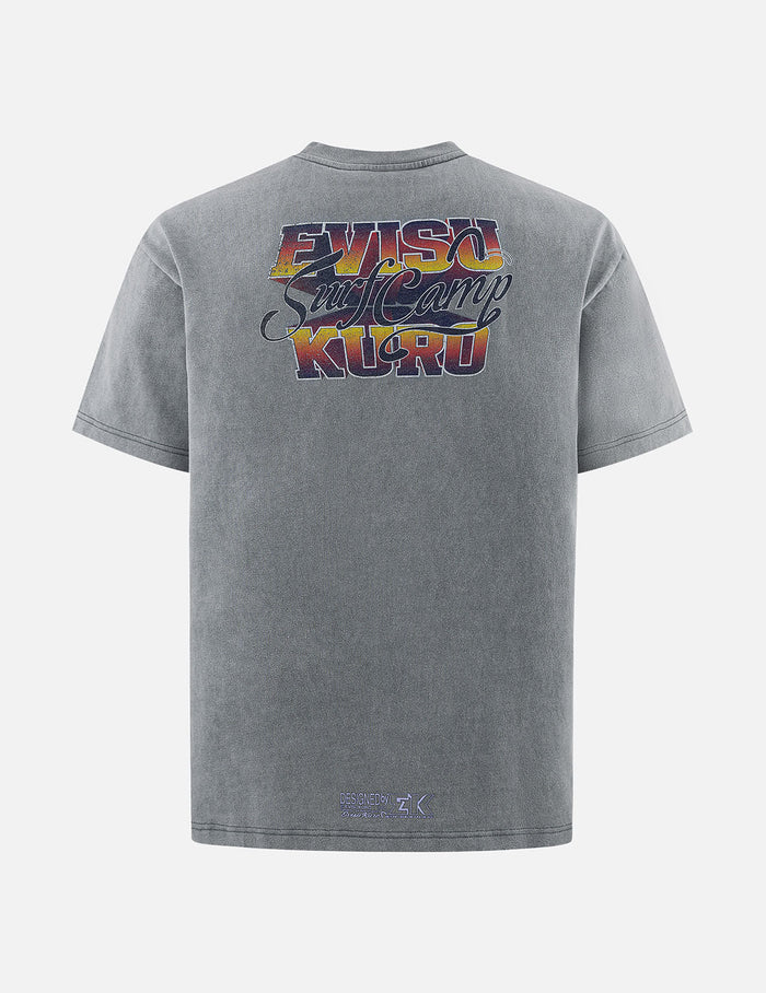 Logo Embroidery and Surf Camp Print Regular Fit T-shirt