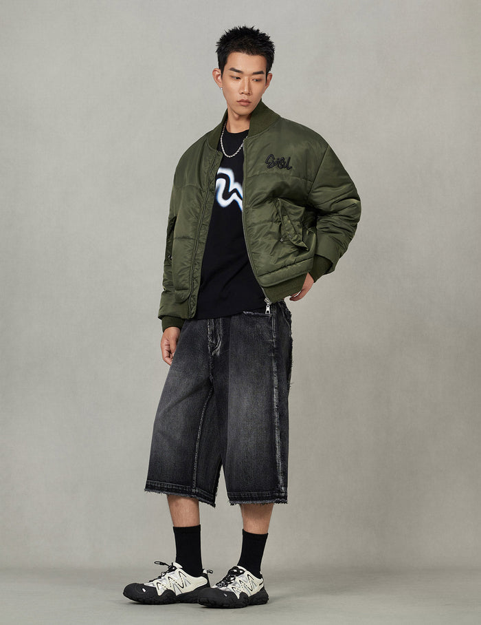 Logo Embroidery Fashion Fit Bomber Jacket