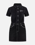 Logo Embroidery Fashion Fit Denim Dress