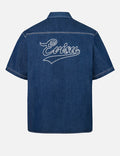 Logo Embroidery Fashion Fit Denim Short-Sleeves Shirt