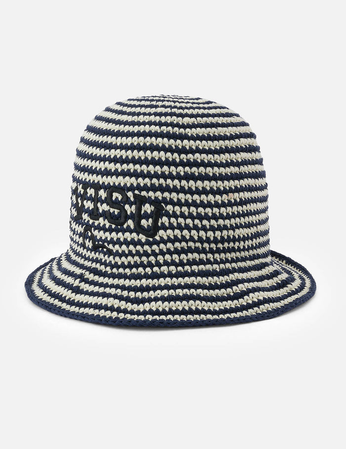 Logo Embroidery Striped Knitted Bucket Hat
