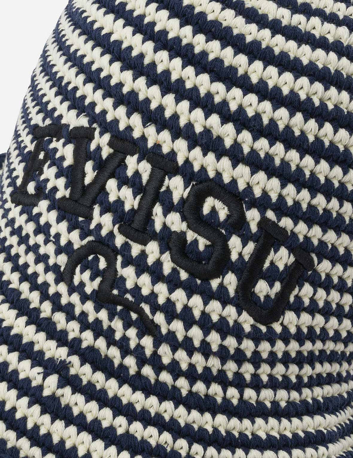 Logo Embroidery Striped Knitted Bucket Hat