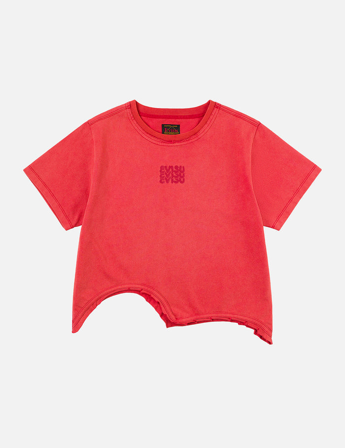 Logo Print and Distressed Detail Fashion Fit T-Shirt
