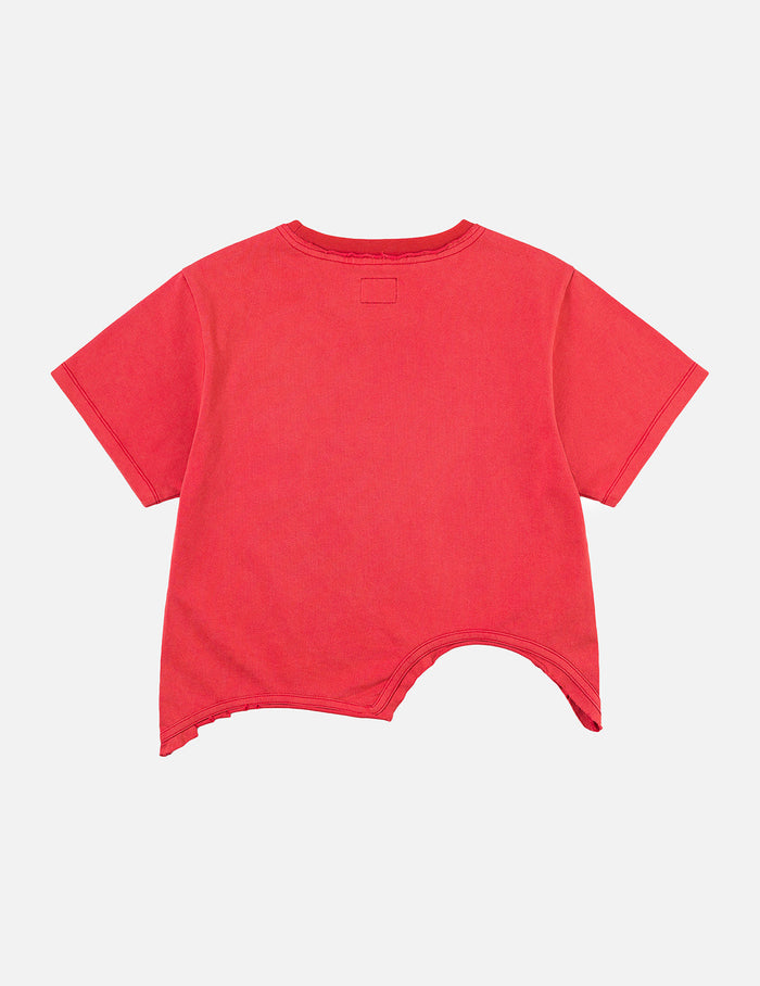Logo Print and Distressed Detail Fashion Fit T-Shirt