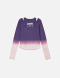 Logo Print and Gradient Tie-dye Regular Fit 2-in-1 Long-sleeve Top