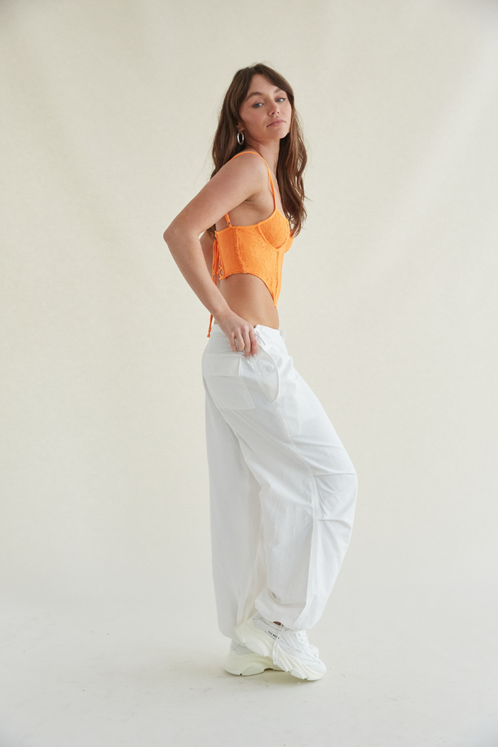 lace up corset top -bustier-style neon top - bright festival tops