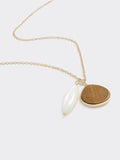Long Necklace with Double-Stone Pendant