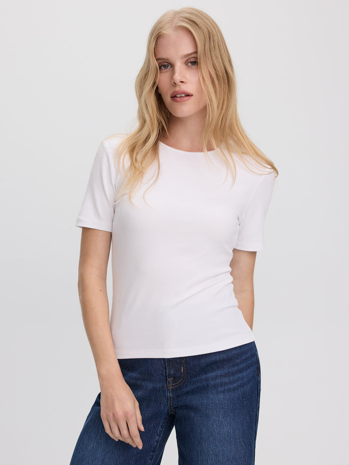 Long-Sleeve Crew-Neck Ribbed T-Shirt - R Essentials