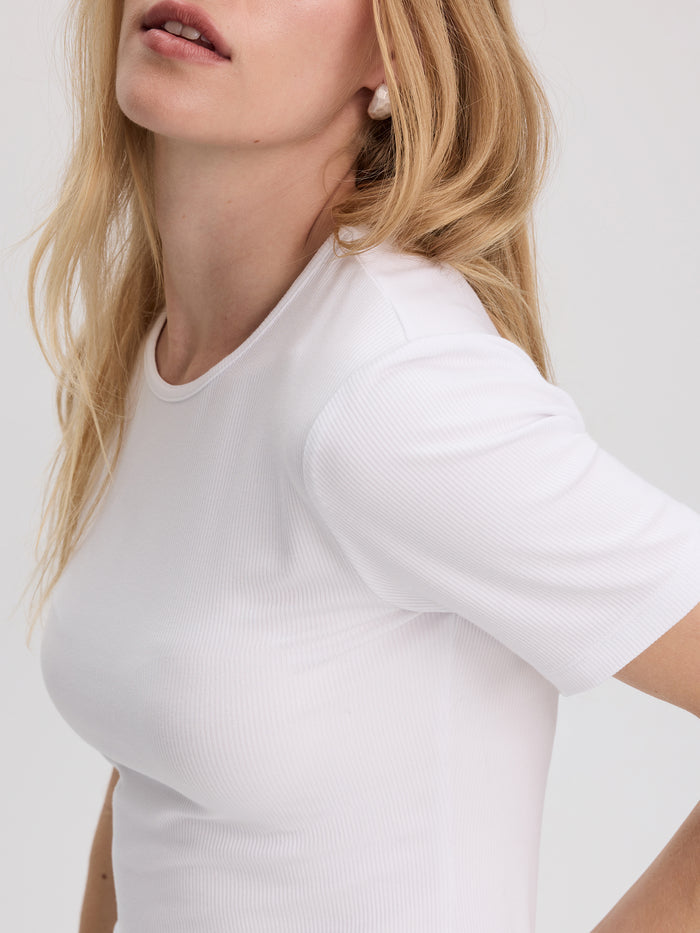 Long-Sleeve Crew-Neck Ribbed T-Shirt - R Essentials