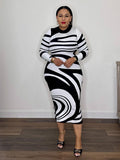 Long sleeve knitted mid Dress