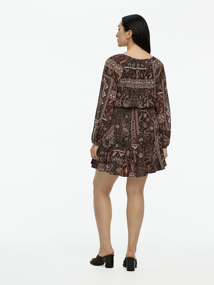 Long-Sleeve Scoop-Neck Dress