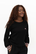 Lumen Long Sleeve Scoop Neck Top (Black)