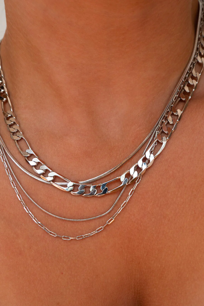 luv aj silver layered necklace