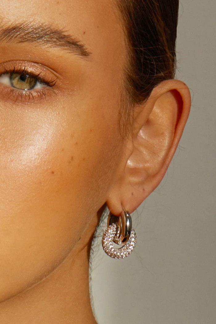 silver interlocking hoops by luv aj