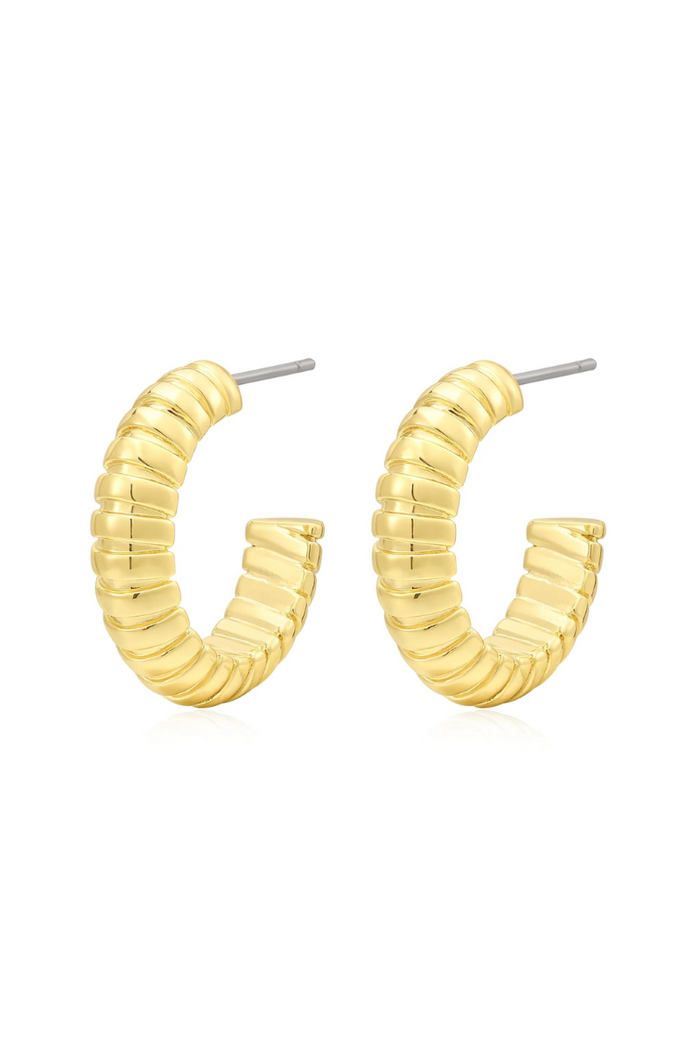 luv aj gold snake chain hoop earrings