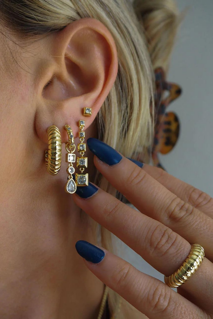 luv aj gold snake chain hoop earrings