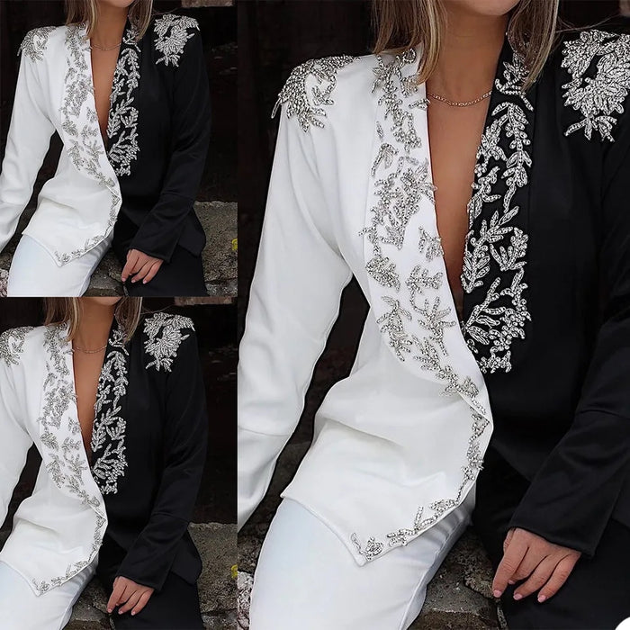 Luxury Crystal Beading Women Pants Suits  (Jacket+Pants) - Envious Designs