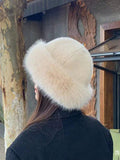 Luxury Faux Fur Winter Hat â€“ Soft Thick Warm Fluffy Round Cap