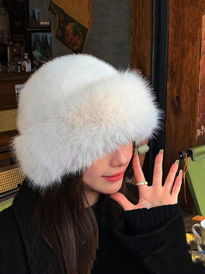 Luxury Faux Fur Winter Hat â€“ Thick Fluffy Russian Style Cap