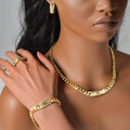 Luxury Gold Chain Jewelry Set – Necklace Bracelet Earrings Ring Set for Women