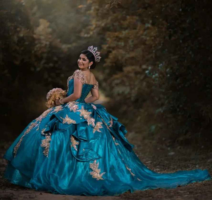 Luxury Mexican Crystal  Quinceanera Dress