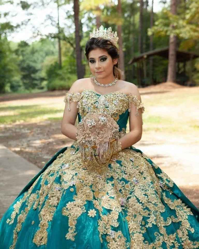 Luxury Mexican Crystal  Quinceanera Dress
